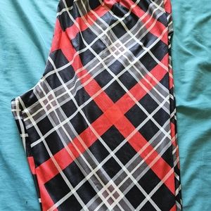 Black & Red plaid, casual leggings